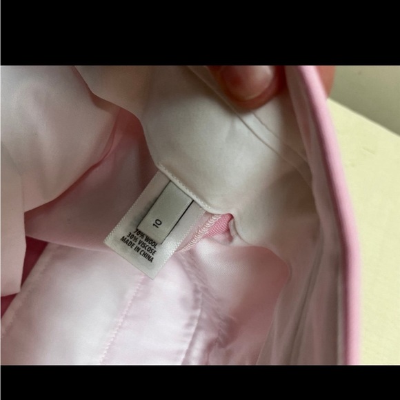 St. John size 10 pink Wool Blend Crepe Pant - Picture 5 of 9